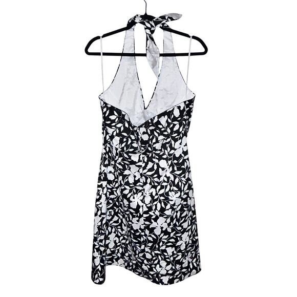 Kay Unger Black & White Floral Beaded Halter Dress – Size 12 – Elegant A-Line 🌺 - Picture 4 of 11